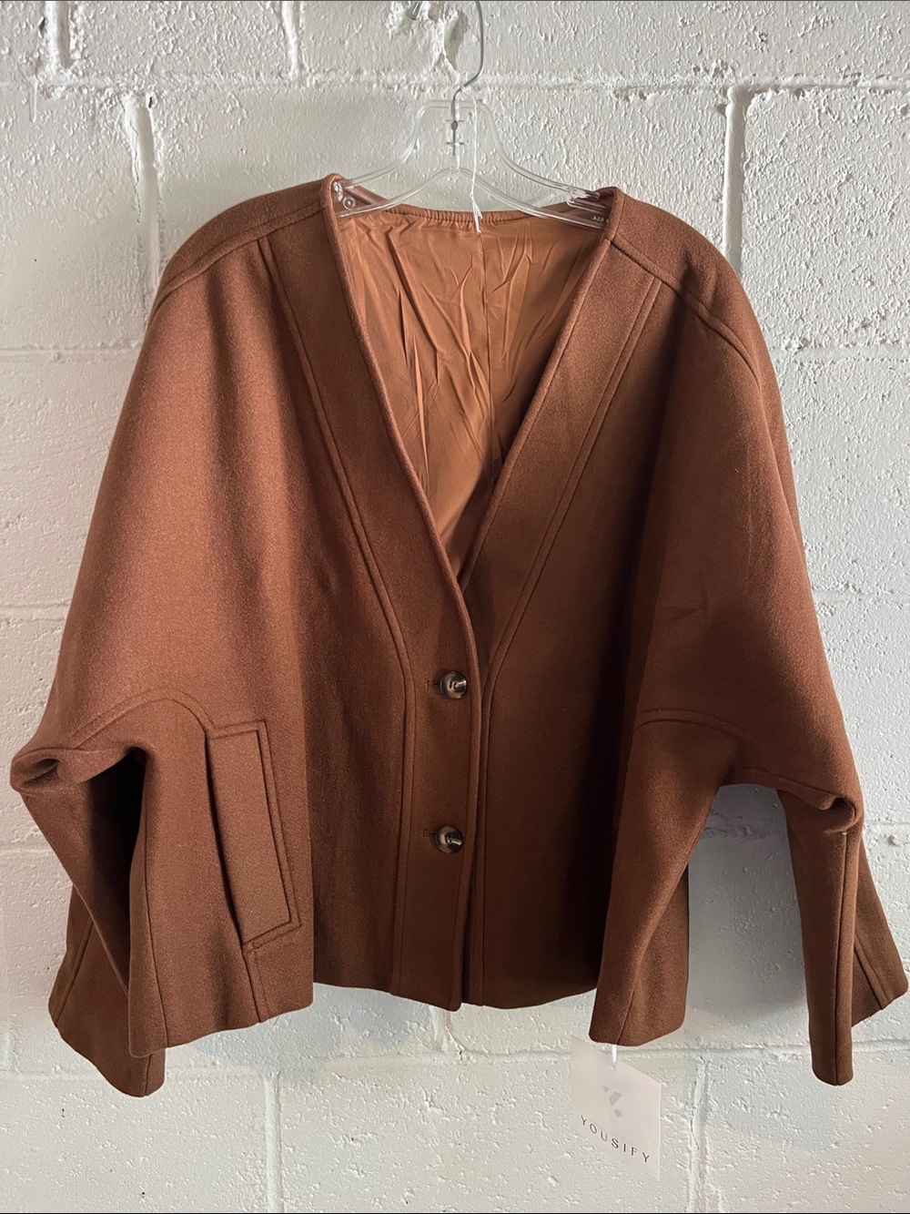 Felted Oversized Button Front Jacket- Large
